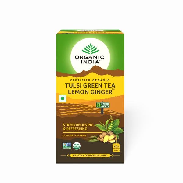 Tulsi Green Tea Lemon Ginger 25 Tea Bags