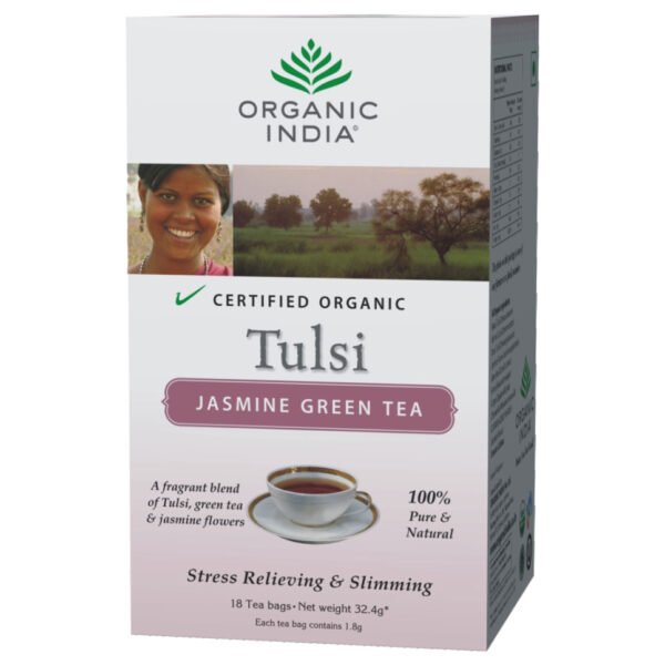 Organic India Tulsi Jasmine Green Tea – 18 Tea Bags
