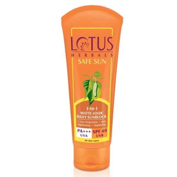 Lotus Herbals Safe Sun 3-In-1 Sunblock Spf 40 | 100G