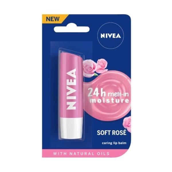 Nivea Lip Balm, Soft Rose, 4.8G
