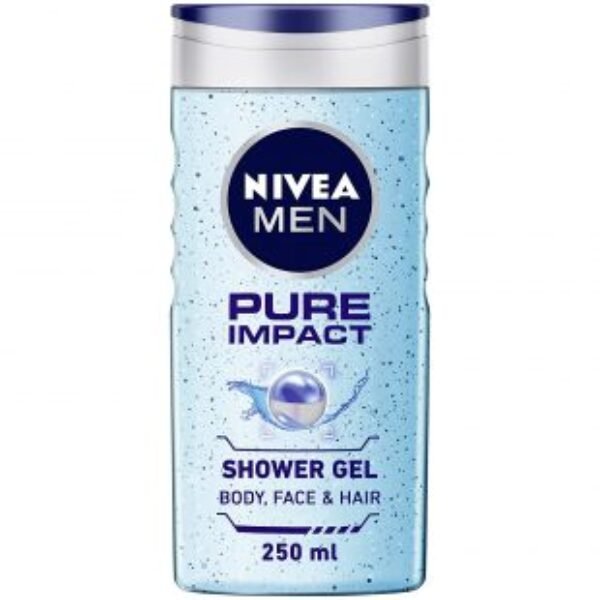 Nivea Men Body Wash, Pure Impact With Purifying Micro Particles, 250Ml