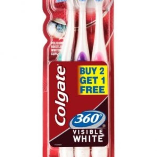 Colgate 360? Visible White Medium Bristle Toothbrush (Buy 2 Get 1 Free)