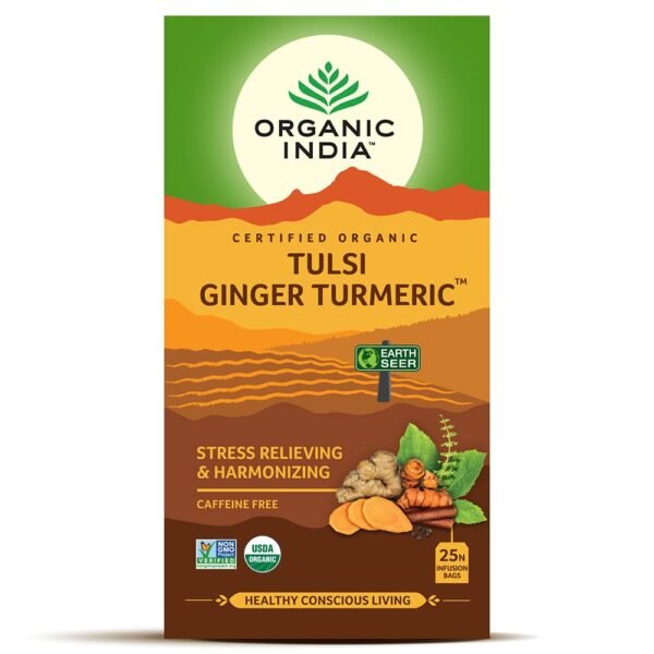 Organic India Tulsi Ginger Turmeric – 25 Tea Bags