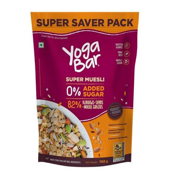 Yogabar Super Muesli, No Added Sugar, 700Gm