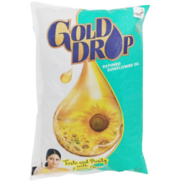 Gold Drop Refined Oil – Sunflower, 1 L Pouch