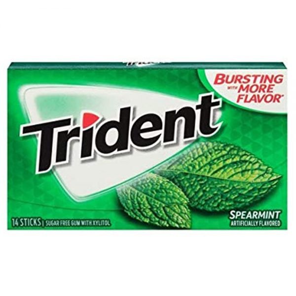 Trident Sugar Free Chewing Gum Spearmint 26G