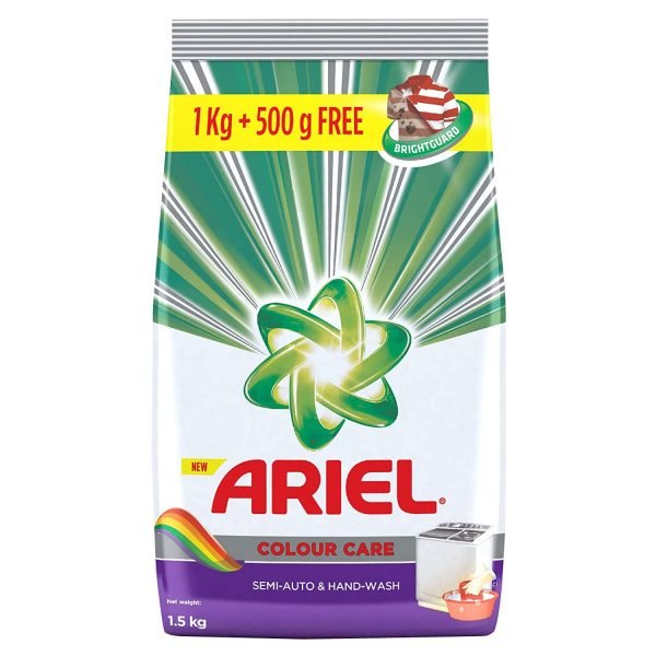 Ariel Colour Care Detergent Powder, 1Kg+500G Free