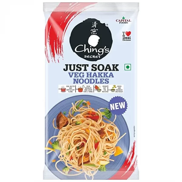 Ching’S Secret Just Soak Veg Hakka Noodles Pouch, 140 G