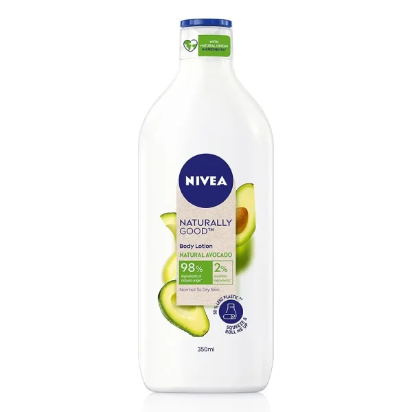 Nivea Naturally Good, Natural Avocado Body Lotion, For Normal To Dry Skin, No Parabens, 98% Natural Origin Ingredients (350Ml)