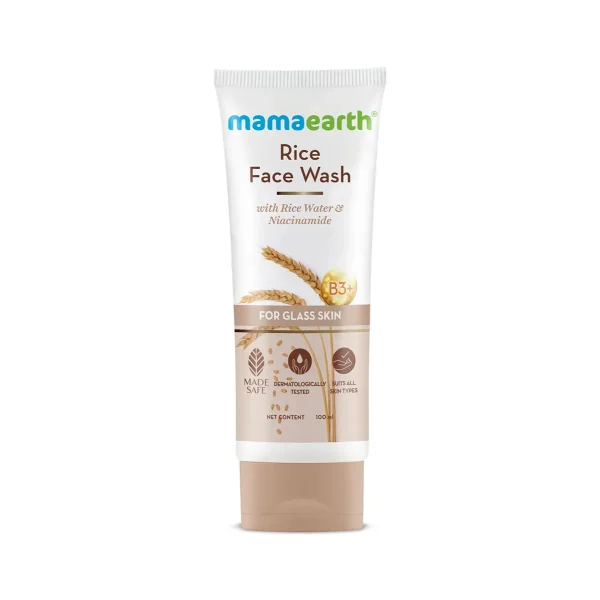 Mamaearth Rice Face Wash With Rice Water & Niacinamide For Glass Skin – 100 Ml