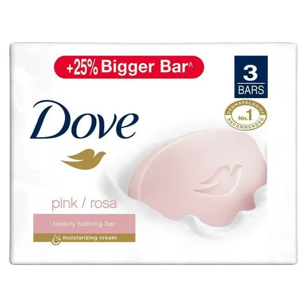 Dove Pink (Rosa) Beauty Bathing Bar 125 G (Pack Of 3)