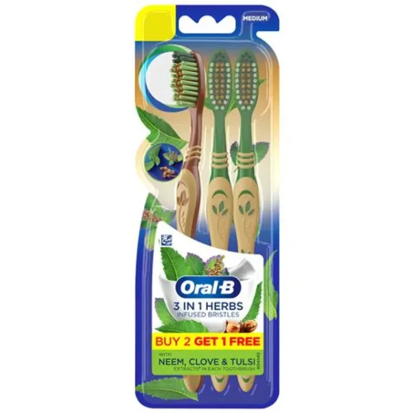 Oral-B 3 In 1 Herbs (Medium) Toothbrush
